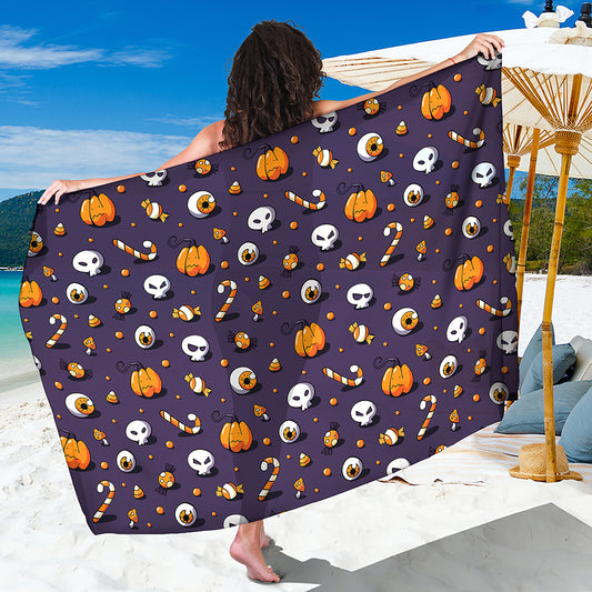 Halloween Eyeball Pattern Print Beach Sarong Wrap