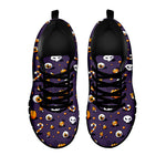 Halloween Eyeball Pattern Print Black Sneakers