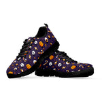 Halloween Eyeball Pattern Print Black Sneakers