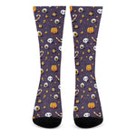 Halloween Eyeball Pattern Print Crew Socks