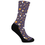 Halloween Eyeball Pattern Print Crew Socks