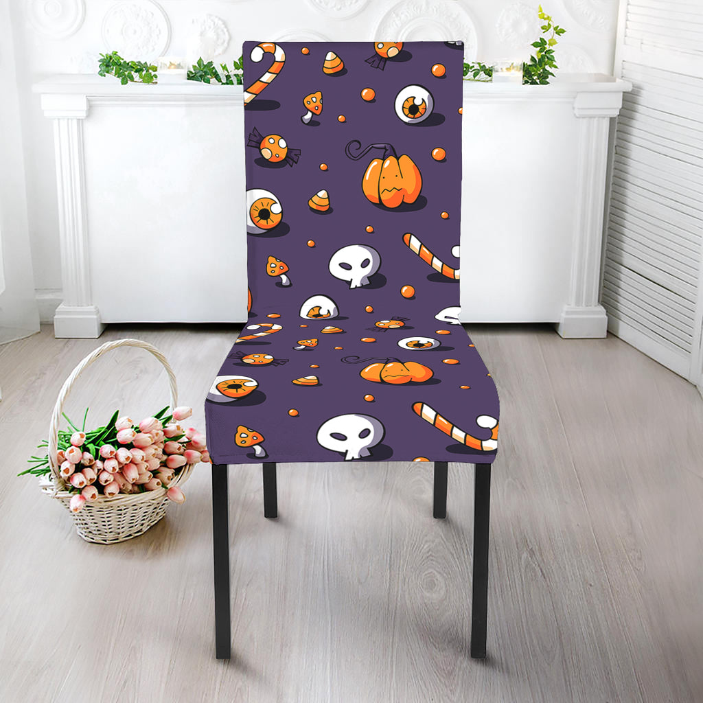 Halloween Eyeball Pattern Print Dining Chair Slipcover