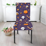 Halloween Eyeball Pattern Print Dining Chair Slipcover