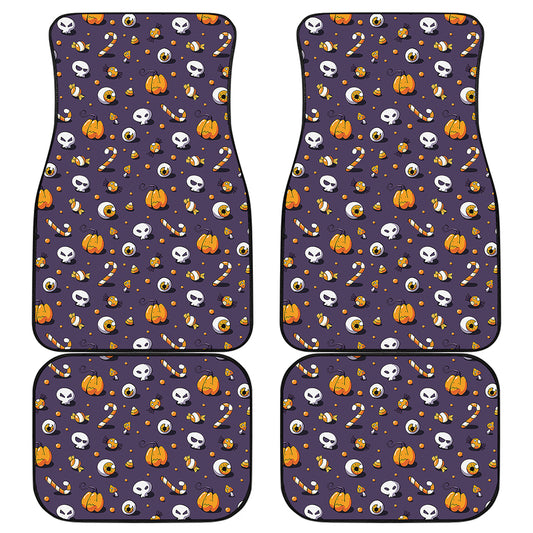 Halloween Eyeball Pattern Print Front and Back Car Floor Mats