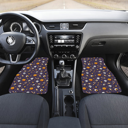 Halloween Eyeball Pattern Print Front and Back Car Floor Mats