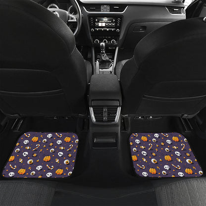Halloween Eyeball Pattern Print Front and Back Car Floor Mats