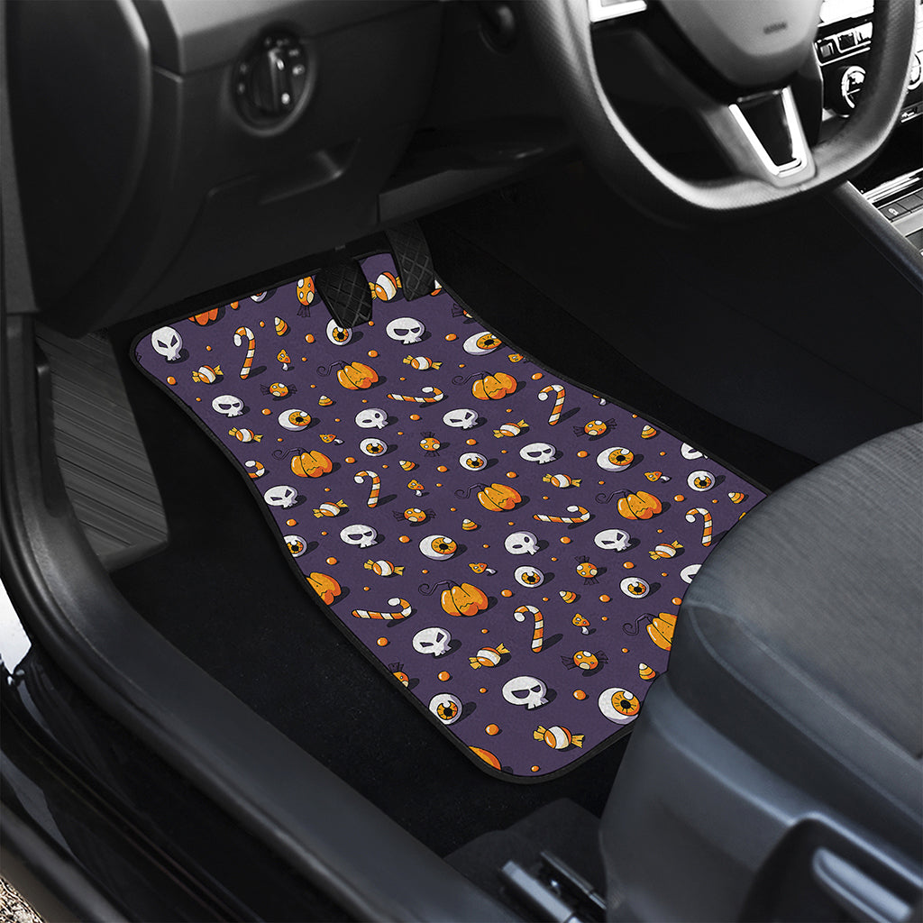 Halloween Eyeball Pattern Print Front and Back Car Floor Mats