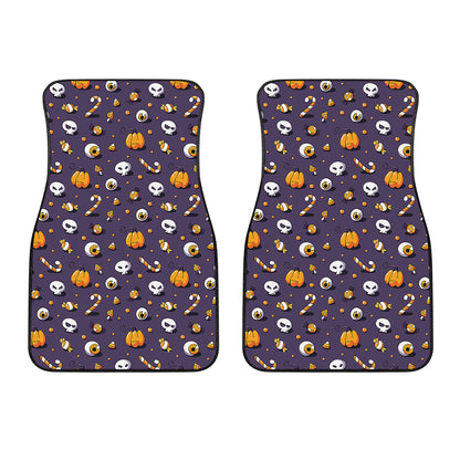 Halloween Eyeball Pattern Print Front Car Floor Mats