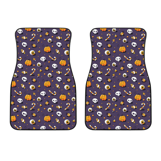 Halloween Eyeball Pattern Print Front Car Floor Mats