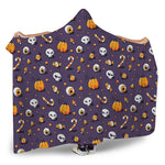 Halloween Eyeball Pattern Print Hooded Blanket