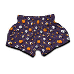 Halloween Eyeball Pattern Print Muay Thai Boxing Shorts