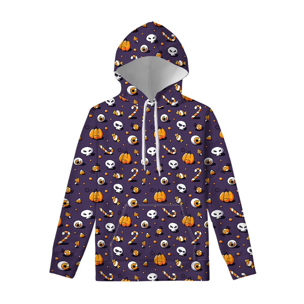 Halloween Eyeball Pattern Print Pullover Hoodie