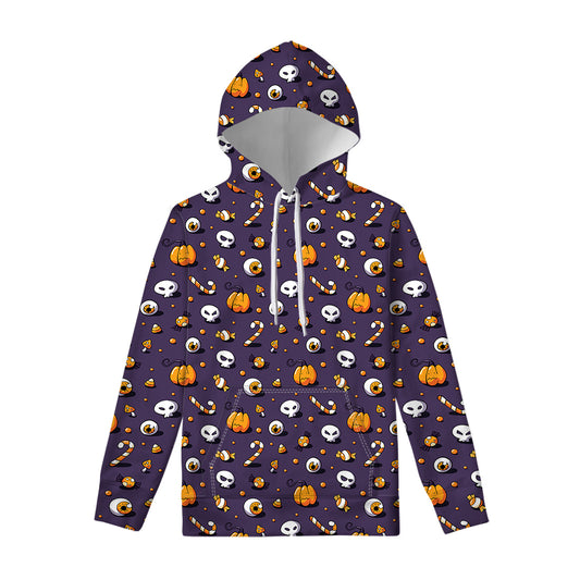 Halloween Eyeball Pattern Print Pullover Hoodie