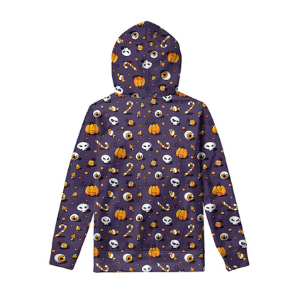 Halloween Eyeball Pattern Print Pullover Hoodie
