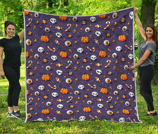 Halloween Eyeball Pattern Print Quilt