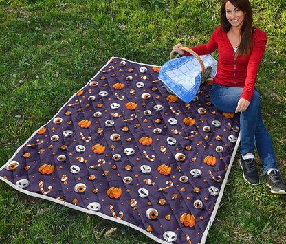 Halloween Eyeball Pattern Print Quilt