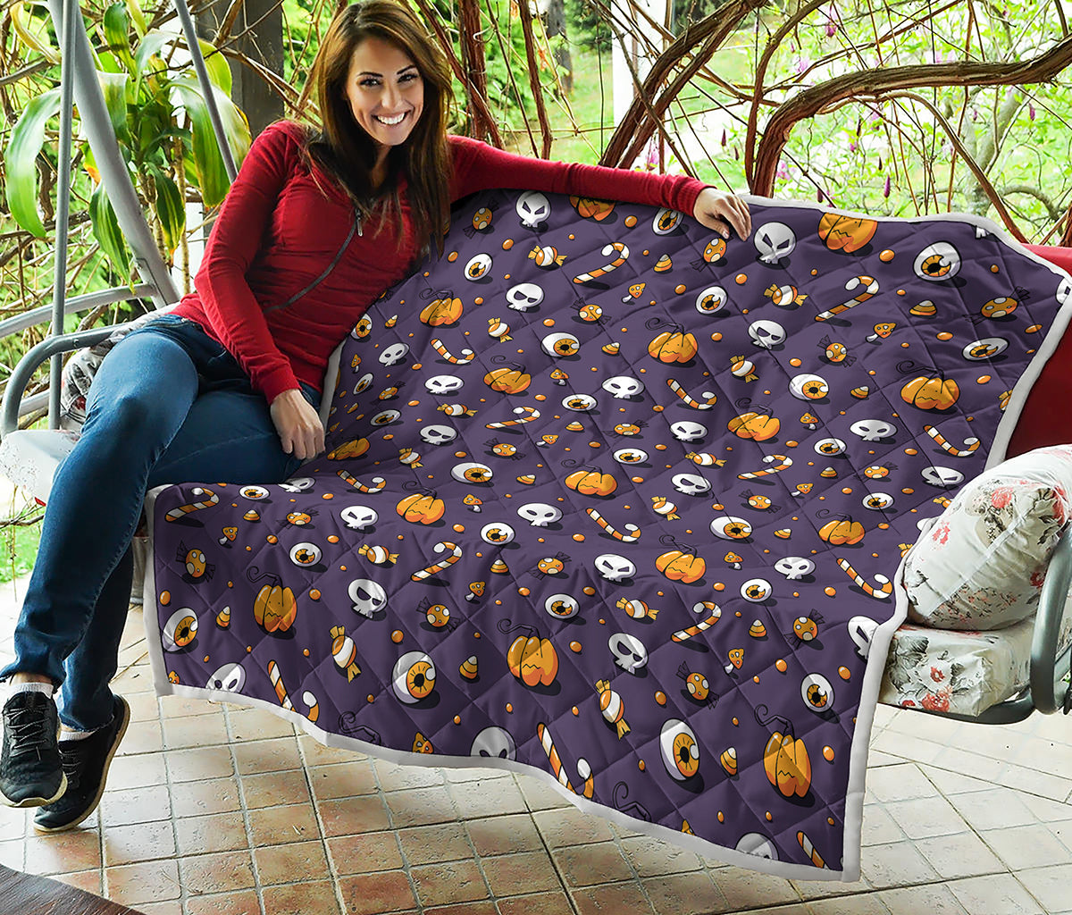 Halloween Eyeball Pattern Print Quilt