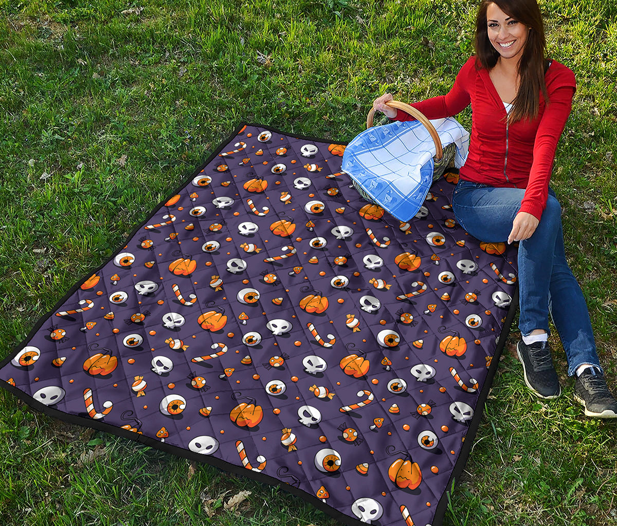 Halloween Eyeball Pattern Print Quilt