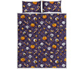 Halloween Eyeball Pattern Print Quilt Bed Set