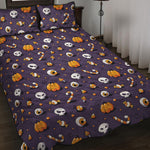 Halloween Eyeball Pattern Print Quilt Bed Set