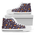 Halloween Eyeball Pattern Print White High Top Sneakers
