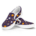 Halloween Eyeball Pattern Print White Slip On Sneakers