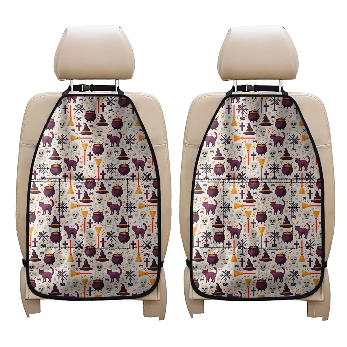 Halloween Festival Pattern Print Car Seat Organizers