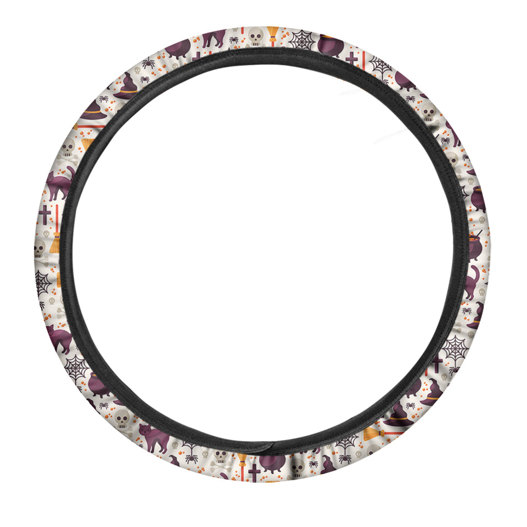 Halloween Festival Pattern Print Car Steering Wheel Cover