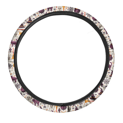 Halloween Festival Pattern Print Car Steering Wheel Cover