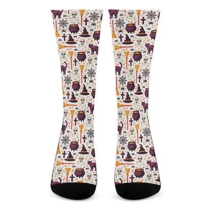 Halloween Festival Pattern Print Crew Socks