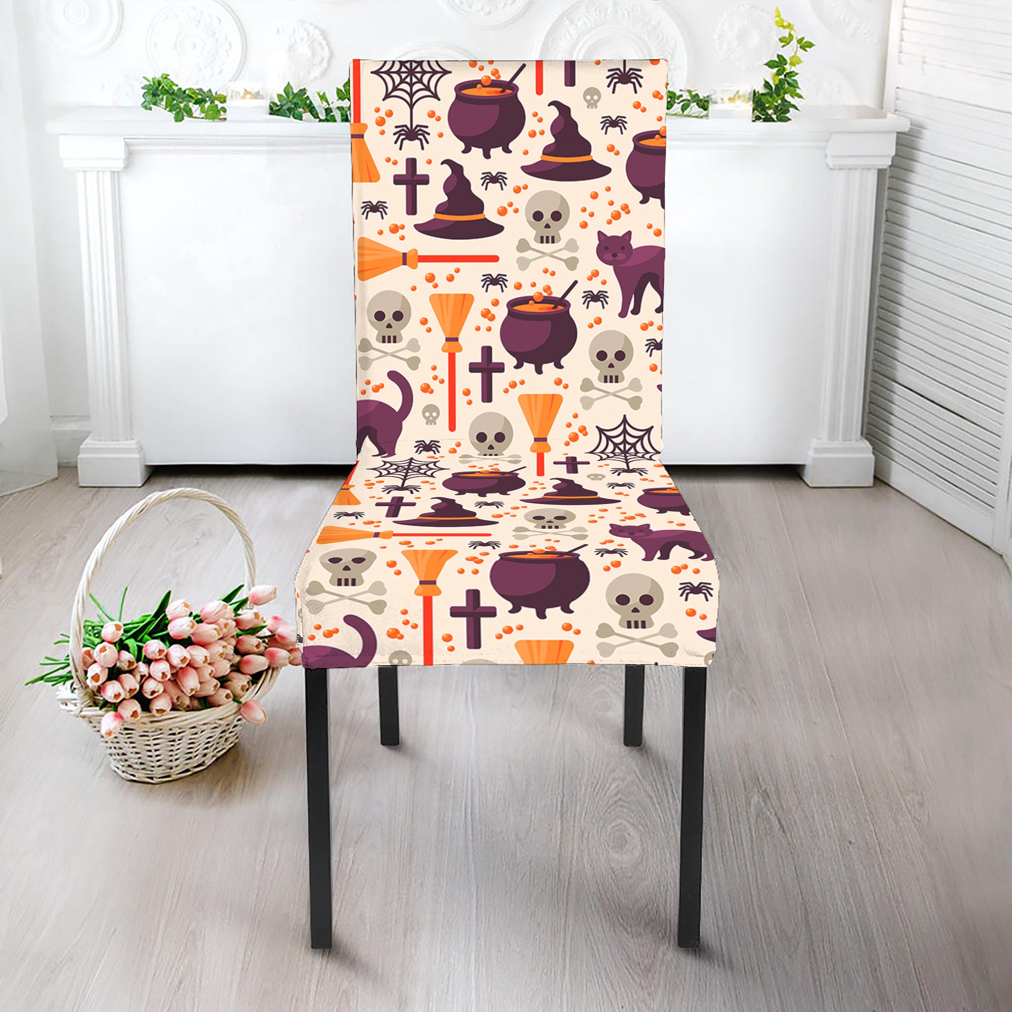Halloween Festival Pattern Print Dining Chair Slipcover