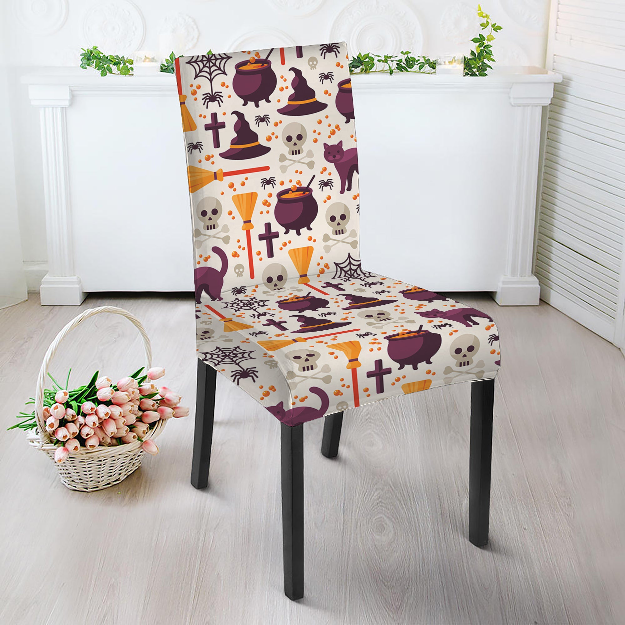 Halloween Festival Pattern Print Dining Chair Slipcover