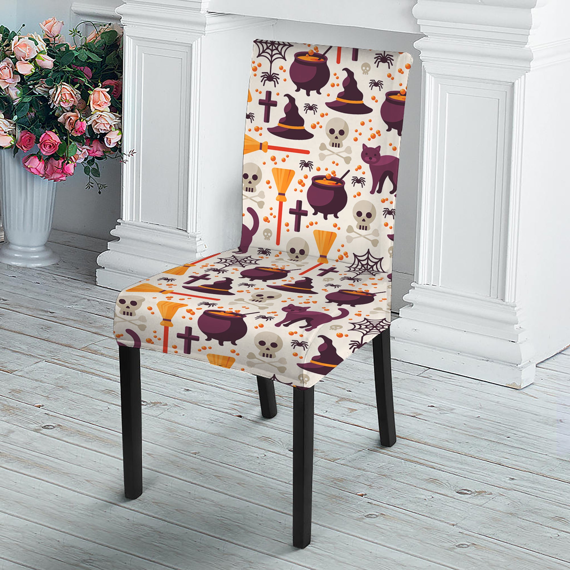 Halloween Festival Pattern Print Dining Chair Slipcover