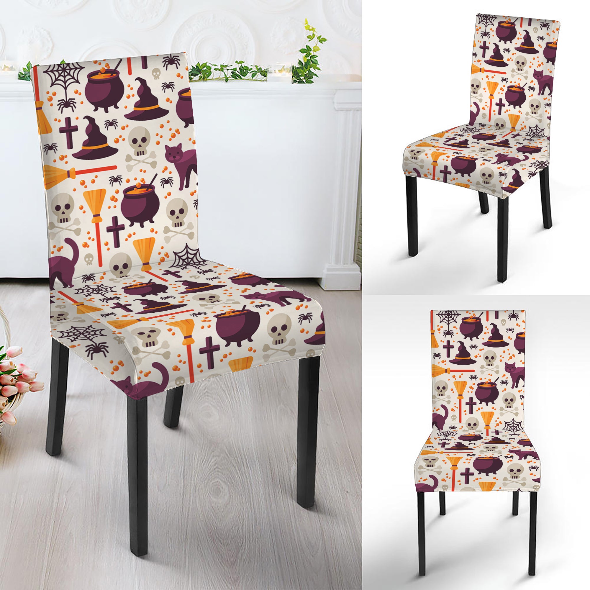 Halloween Festival Pattern Print Dining Chair Slipcover