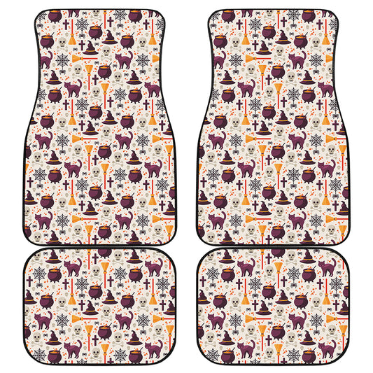 Halloween Festival Pattern Print Front and Back Car Floor Mats
