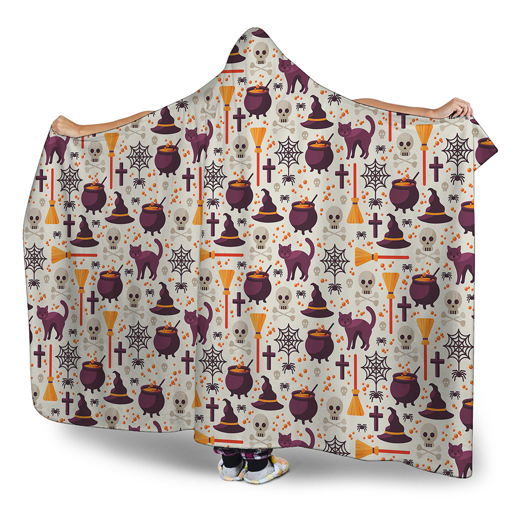 Halloween Festival Pattern Print Hooded Blanket
