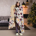 Halloween Festival Pattern Print Hooded Blanket