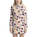 Halloween Festival Pattern Print Pullover Hoodie Dress