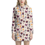 Halloween Festival Pattern Print Hoodie Dress