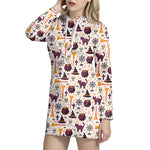 Halloween Festival Pattern Print Hoodie Dress