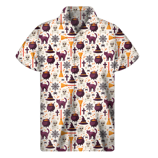 Halloween Festival Pattern Print Men's Short Sleeve Shirt