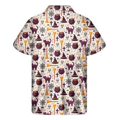 Halloween Festival Pattern Print Men's Short Sleeve Shirt
