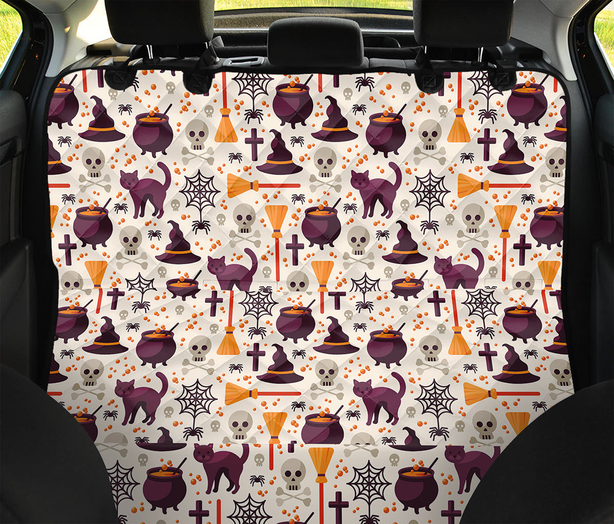 Halloween Festival Pattern Print Pet Car Back Seat Cover