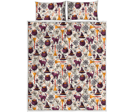 Halloween Festival Pattern Print Quilt Bed Set