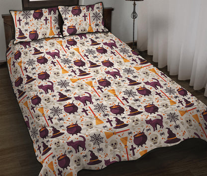 Halloween Festival Pattern Print Quilt Bed Set