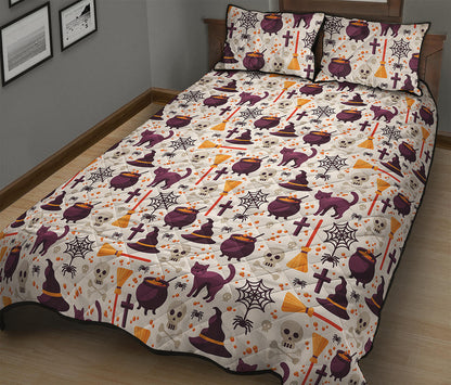 Halloween Festival Pattern Print Quilt Bed Set