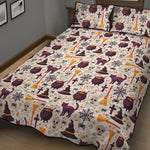 Halloween Festival Pattern Print Quilt Bed Set