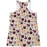 Halloween Festival Pattern Print Women's Racerback Tank Top