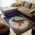 Halloween Flying Witch Cat Print Floor Mat