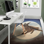 Halloween Flying Witch Cat Print Area Rug